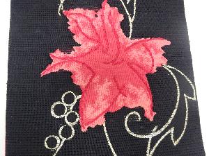 アンティーク　絽綴れ花模様織出し名古屋帯